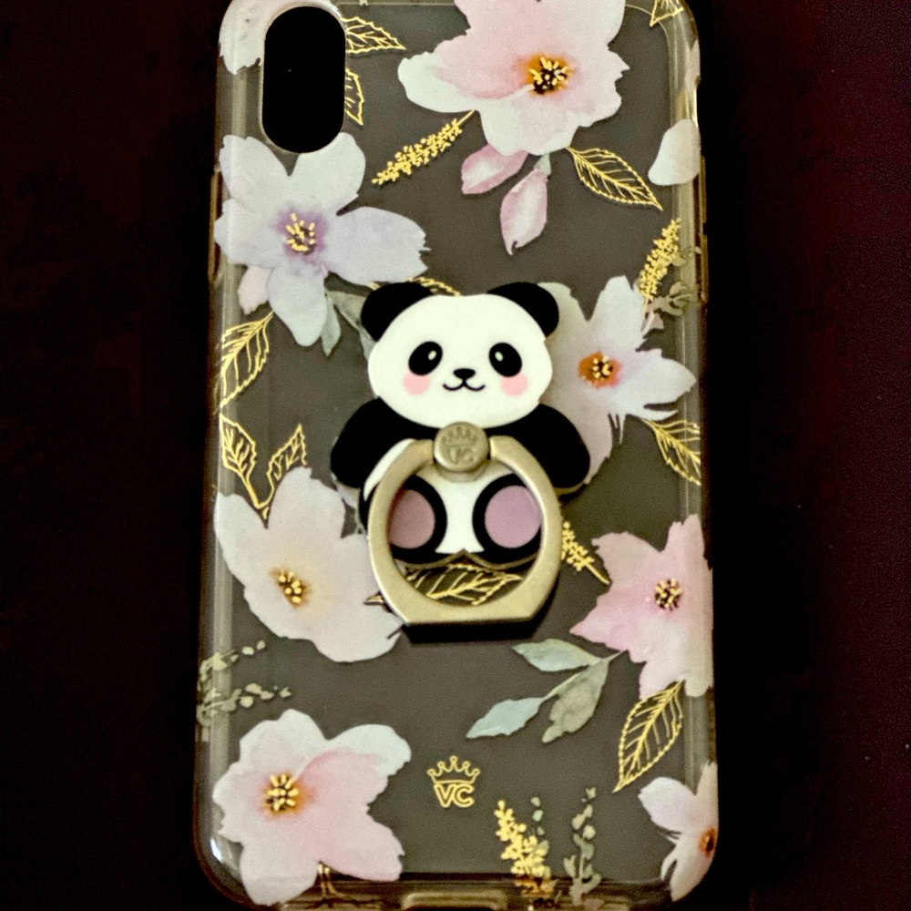 Velvet Caviar Iphone X case (Magnolia Floral) with Panda phone ring